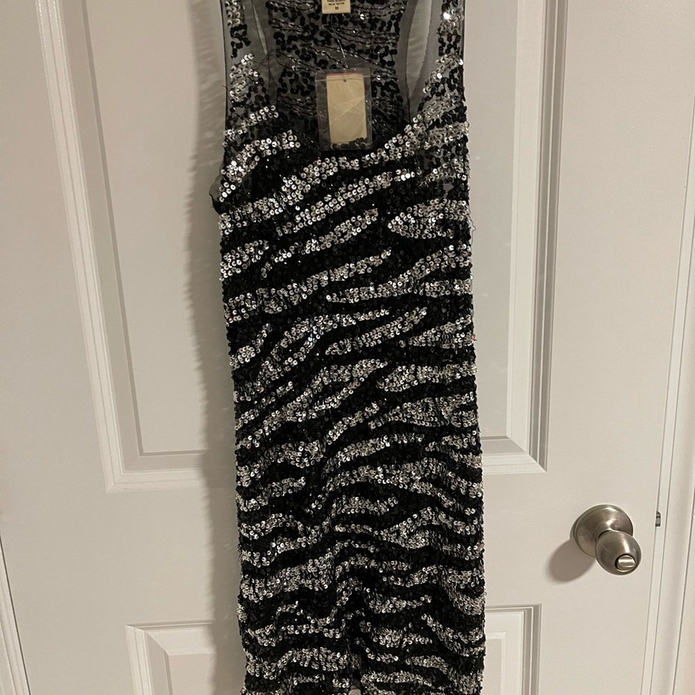 Arden B Black and Silver Sequin Mini Dress